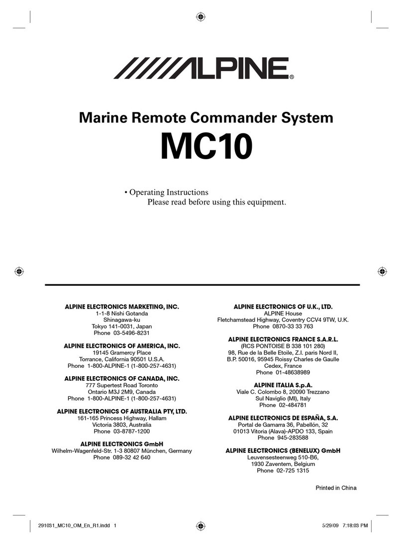 Alpine MC10 User manual