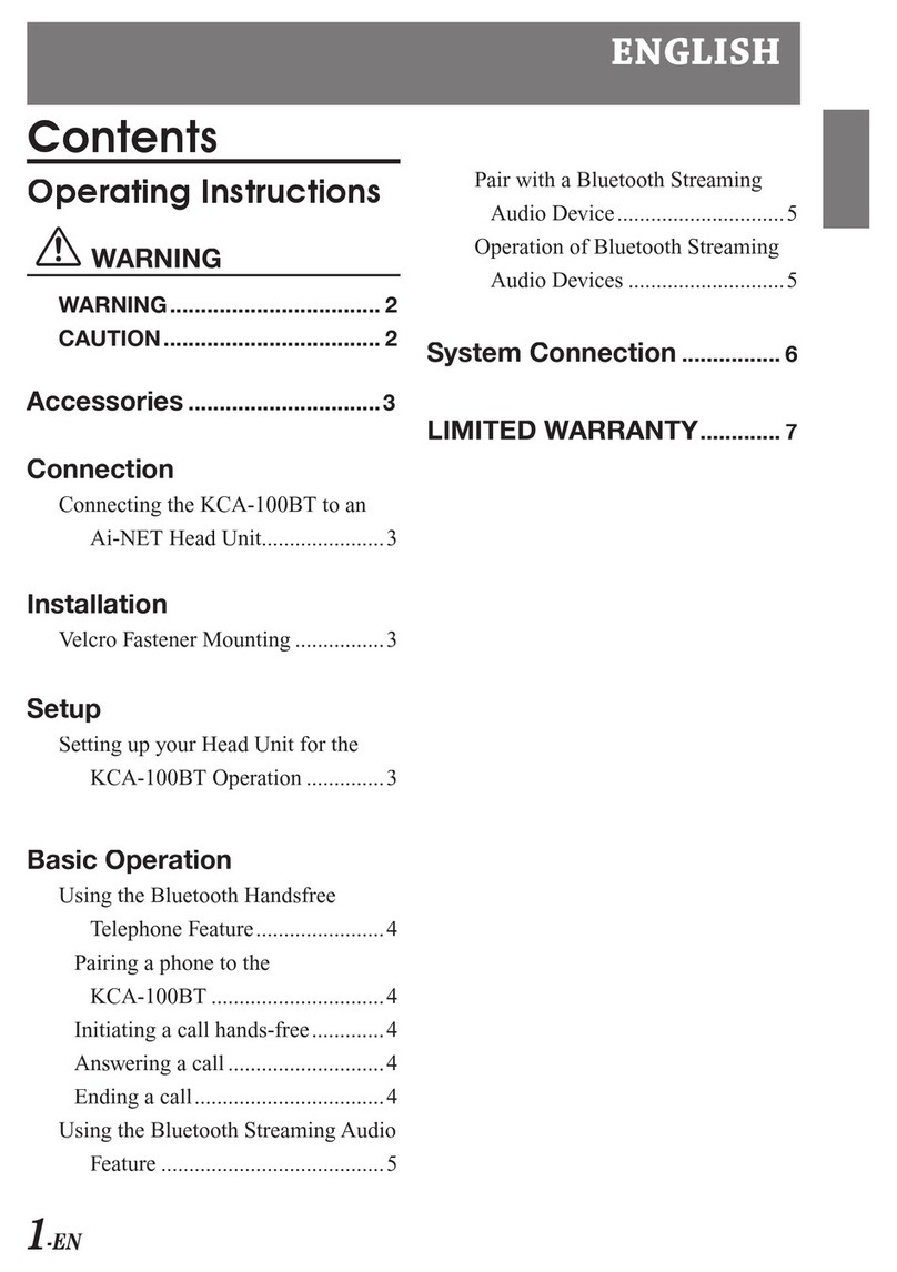 Alpine KCA-100BT operating instructions