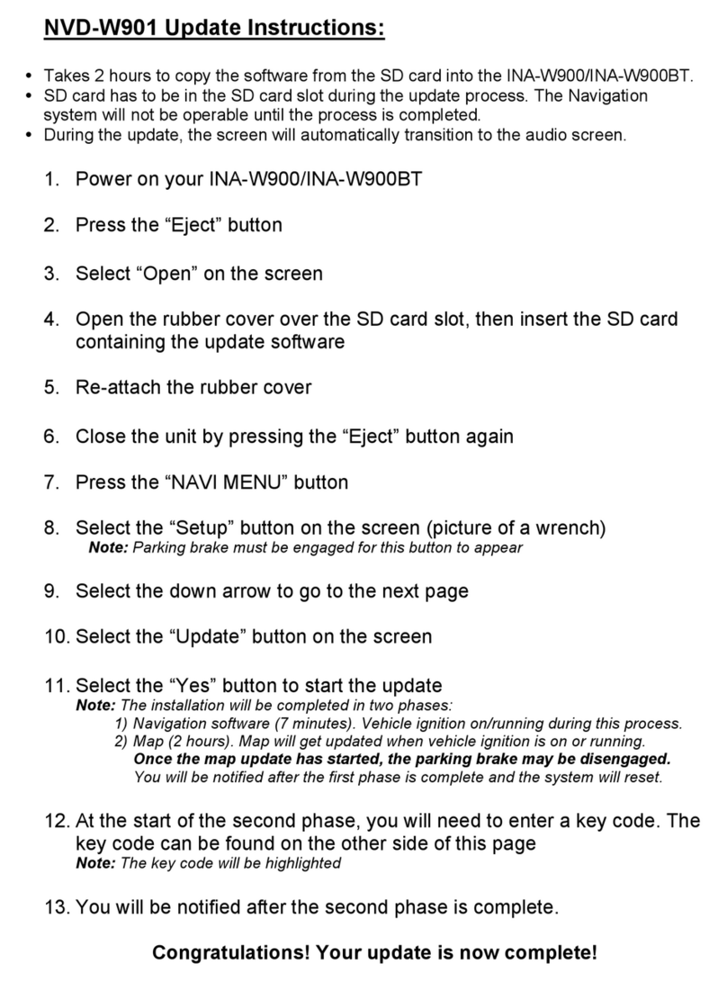 Alpine NVD-W901 MAP Update instructions