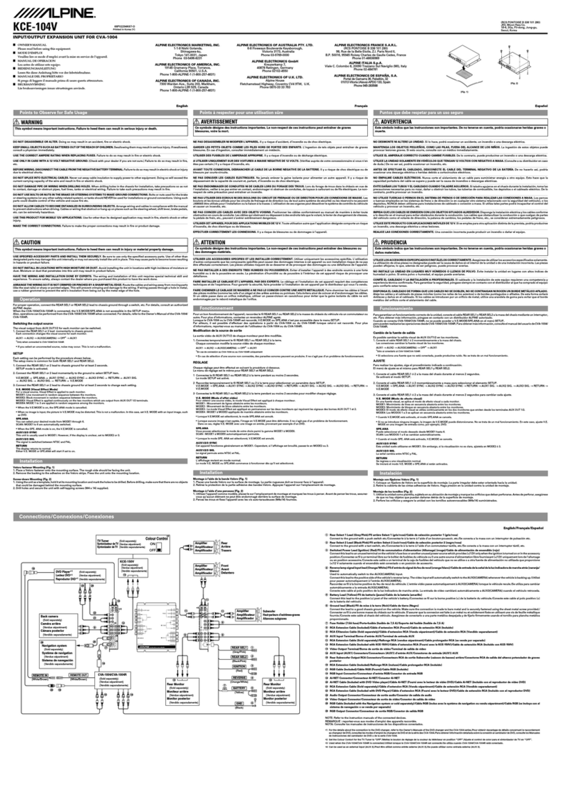 Alpine KCE-104V - A/V Switcher - External owner's manual