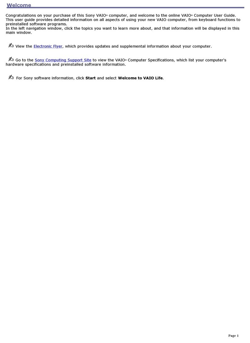 Sony VAIO PCG-GRT270K User manual