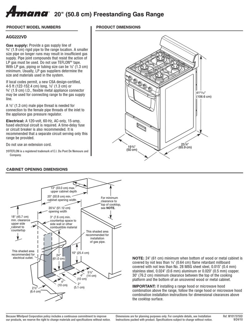 Amana AGG222VD User instructions