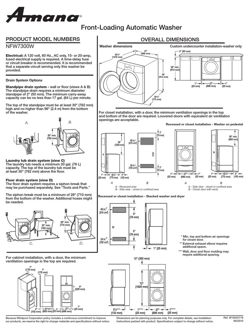 Amana NFW7300W User instructions