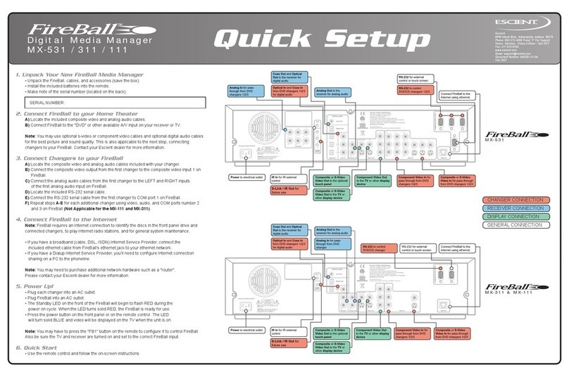 Escient Fireball MX-111 Specification sheet