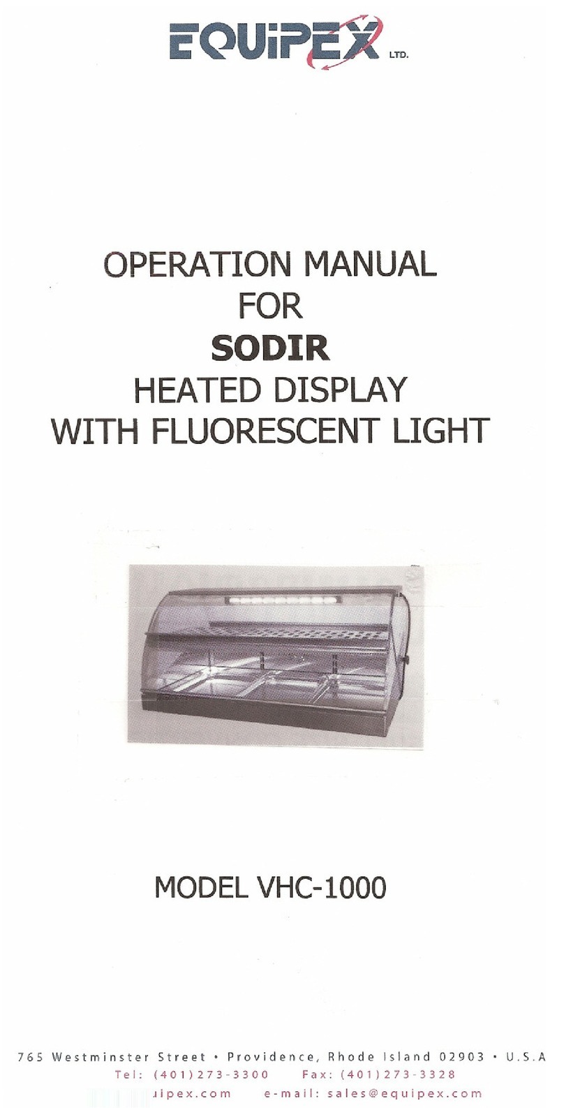 Equipex SODIR VHC-1000 Operation manual