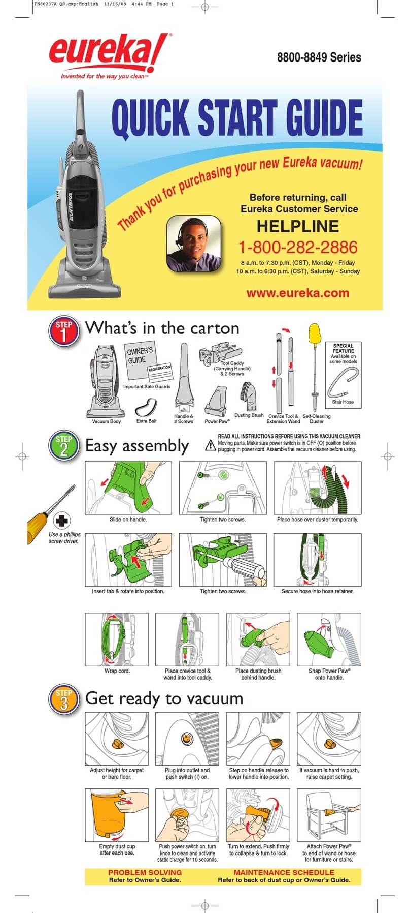 Eureka 8800 Series User manual