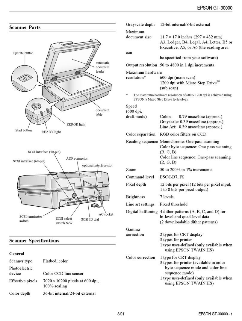 Epson GT-30000 Series Product information
