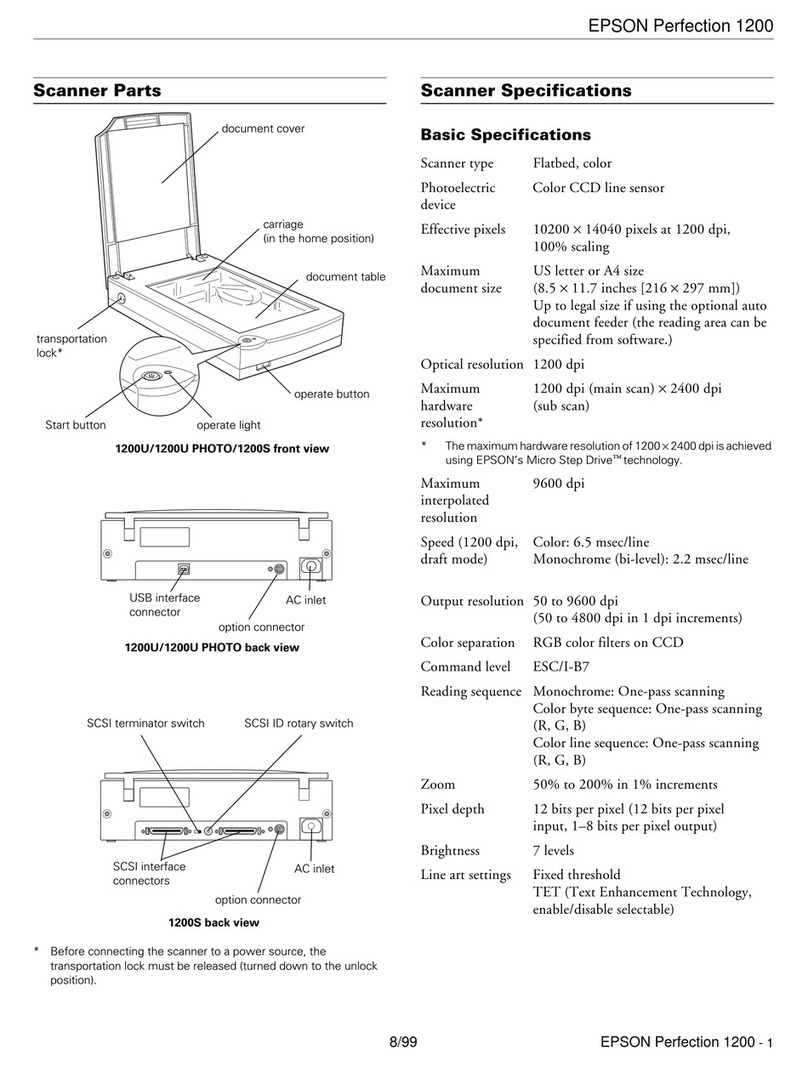Epson Perfection 1200s Product information
