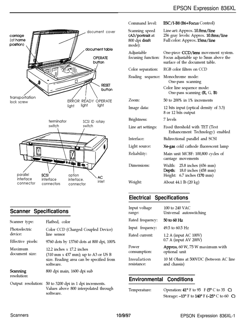Epson 836XL - Expression - Flatbed Scanner User manual
