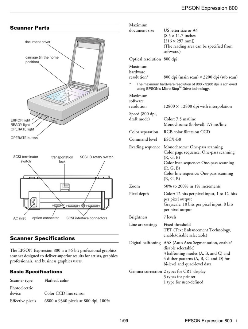 Epson Expression  800 Installation and operation manual