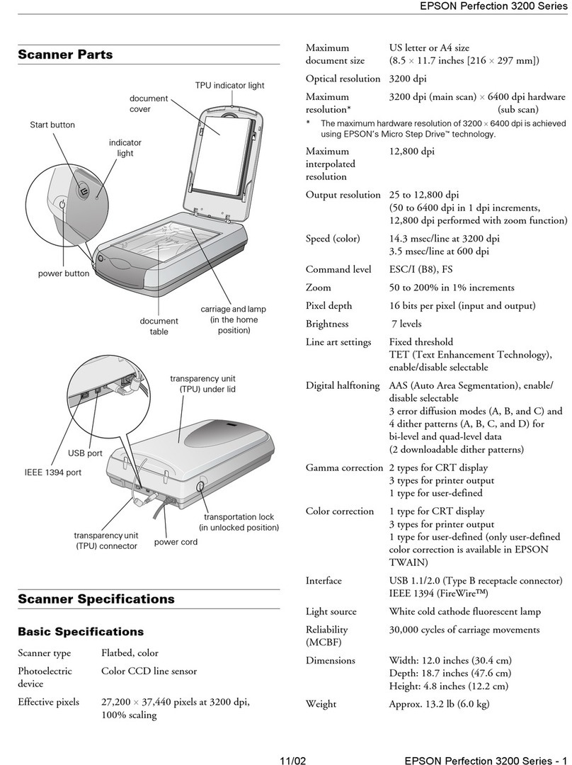 Epson Perfection 3200 User manual