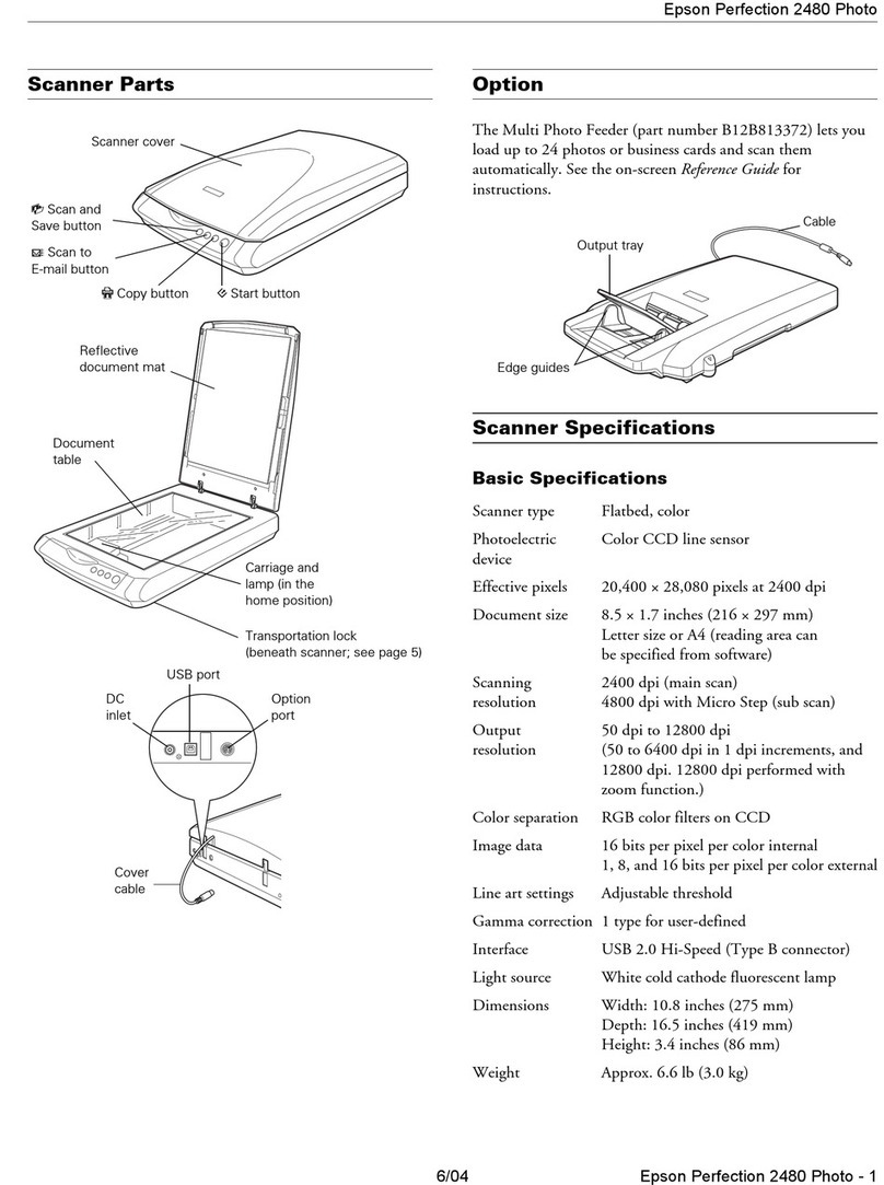 Epson 2480 - Perfection Photo Installation and operation manual