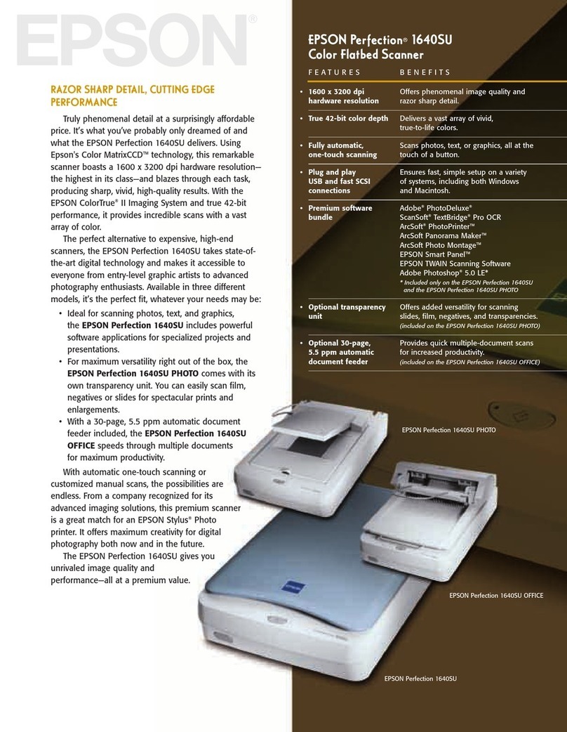 Epson 1640SU - Perfection Photo Scanner User manual Epson 1640SU - Perfection Photo Scanner User manual