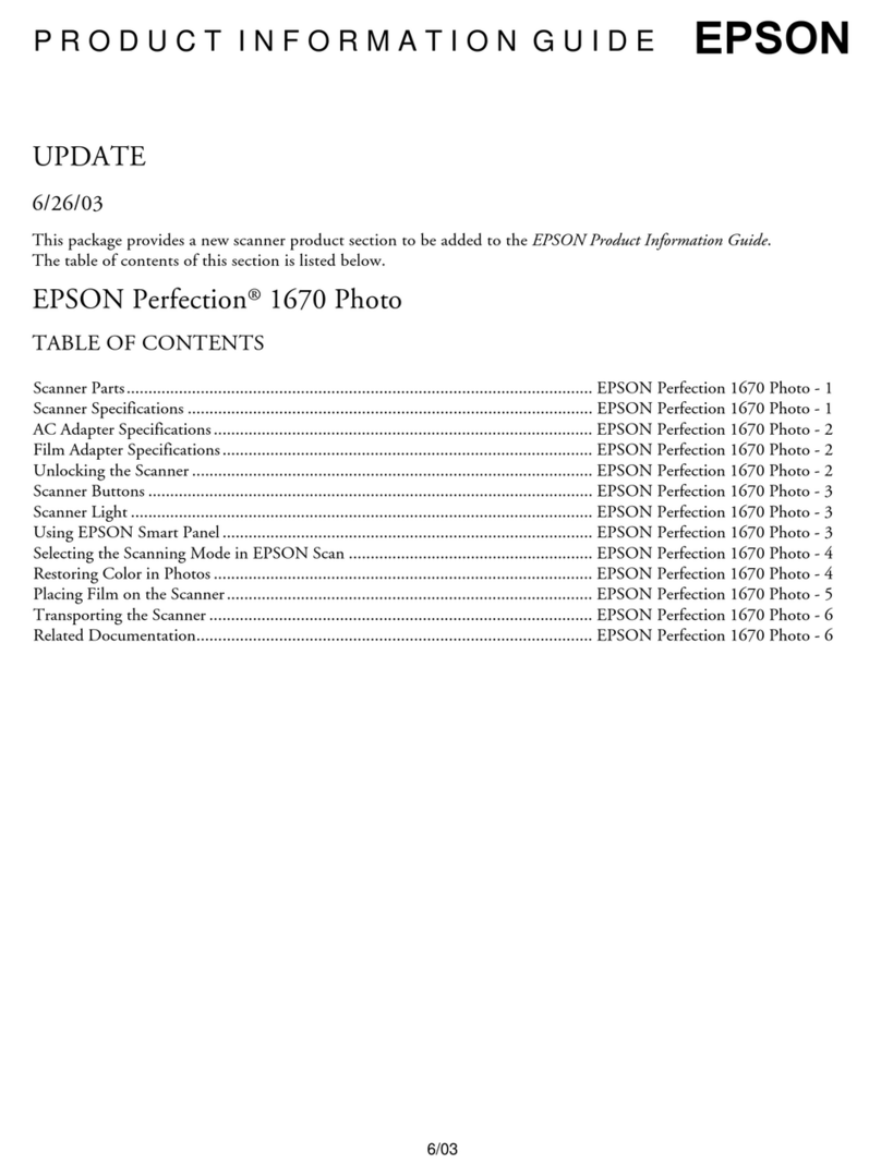 Epson Perfection 1670 User manual