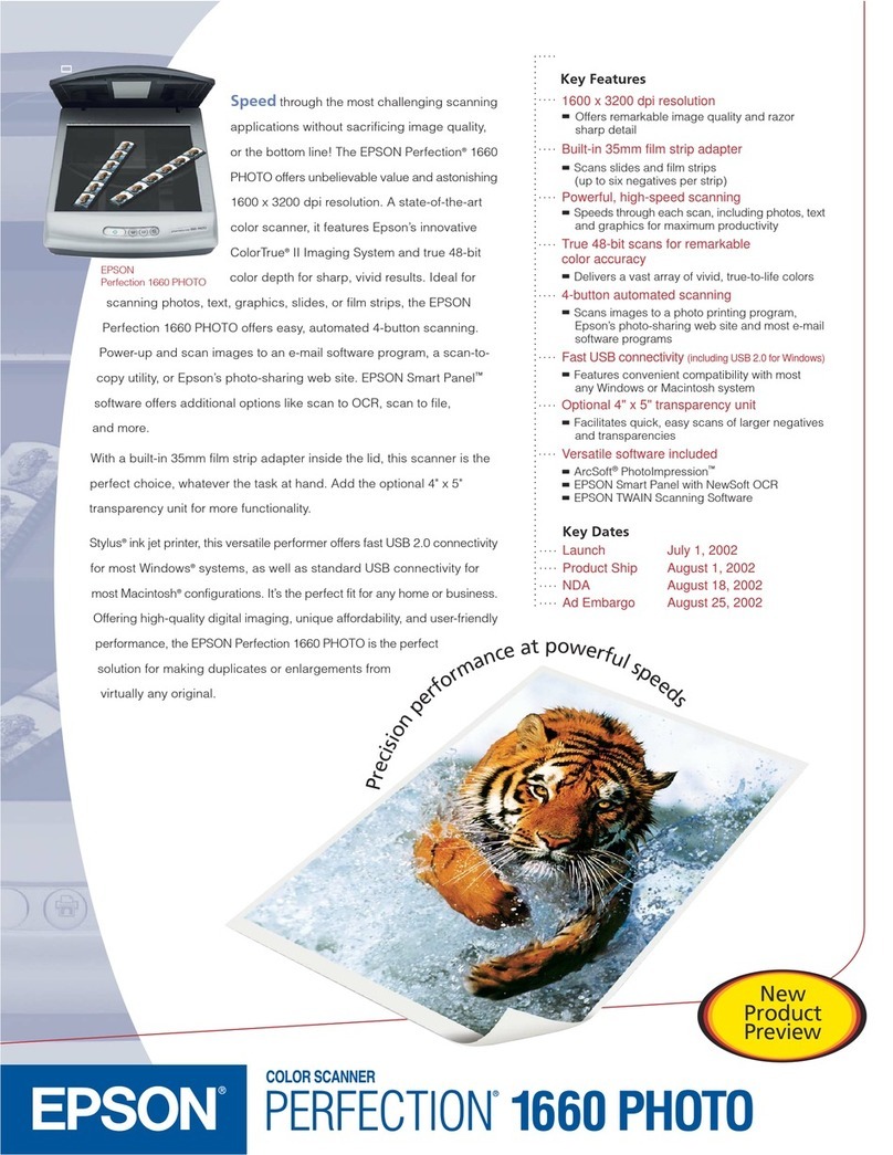 Epson 1660 - Perfection Photo Specification sheet
