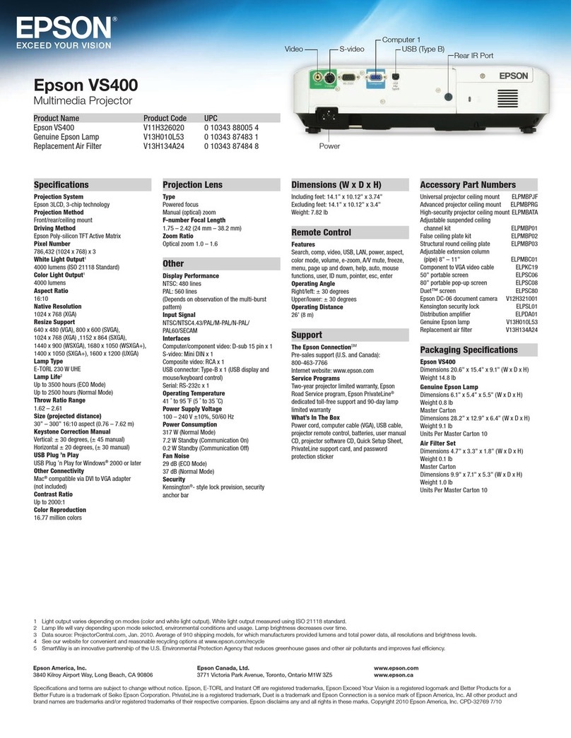 Epson VS400 User manual