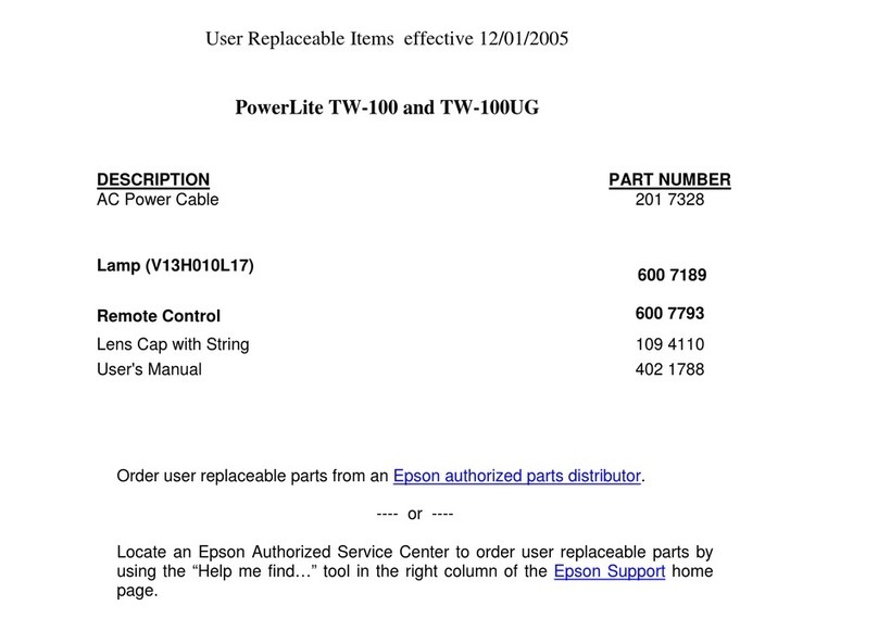 Epson PowerLite TW-100 User manual