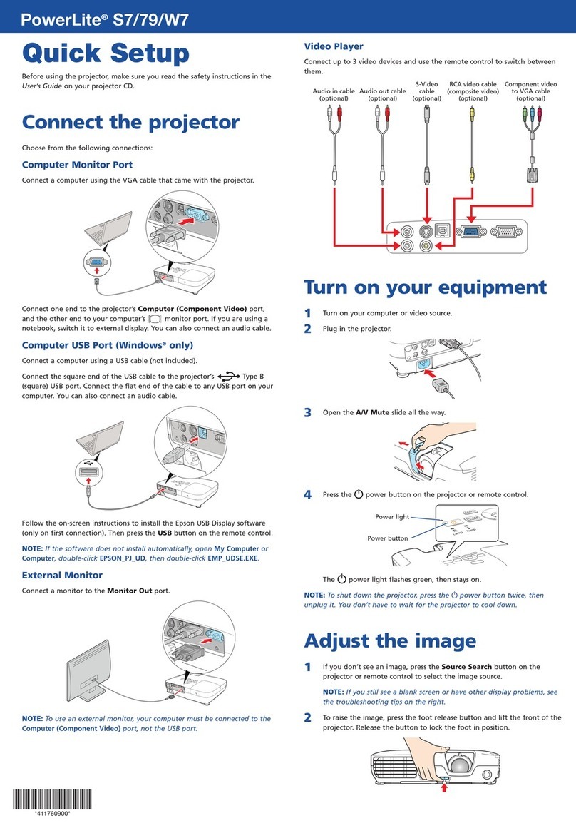 Epson PowerLite S7 Specification sheet