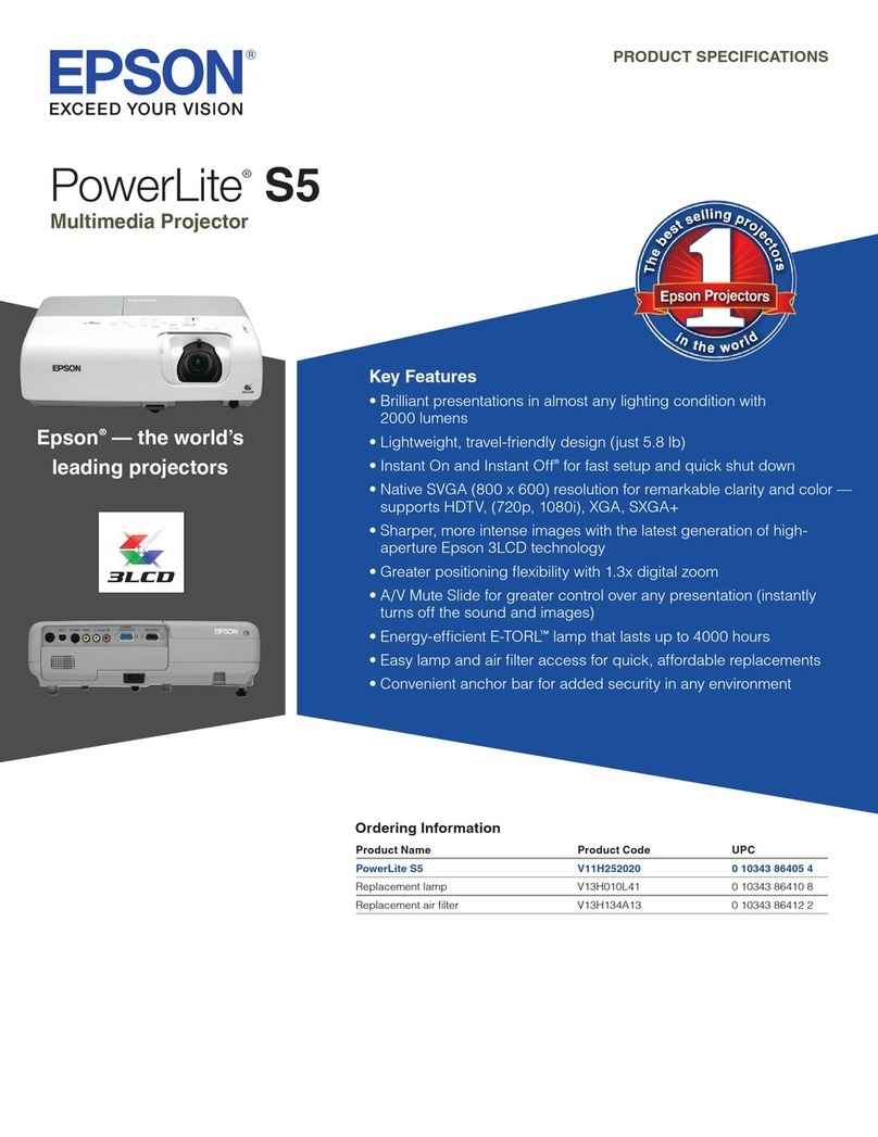 Epson PowerLite S5 Series Installation instructions