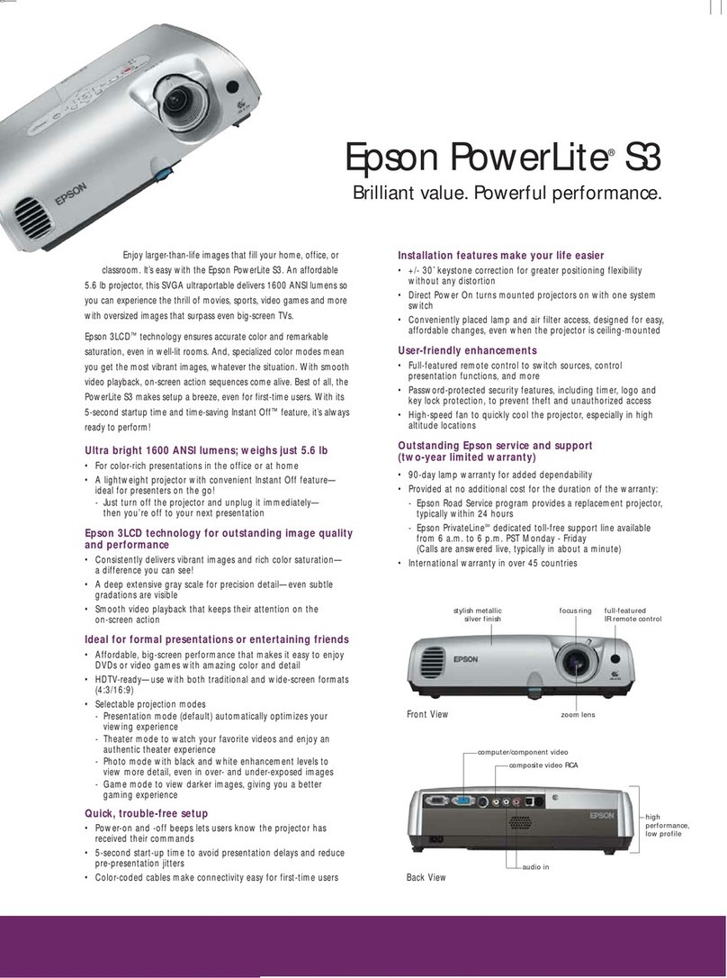 Epson PowerLite S3 User manual