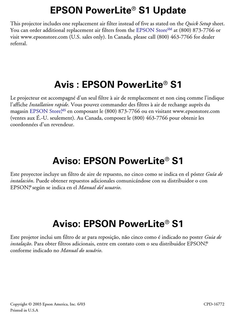 Epson PowerLite S1 Dimensions