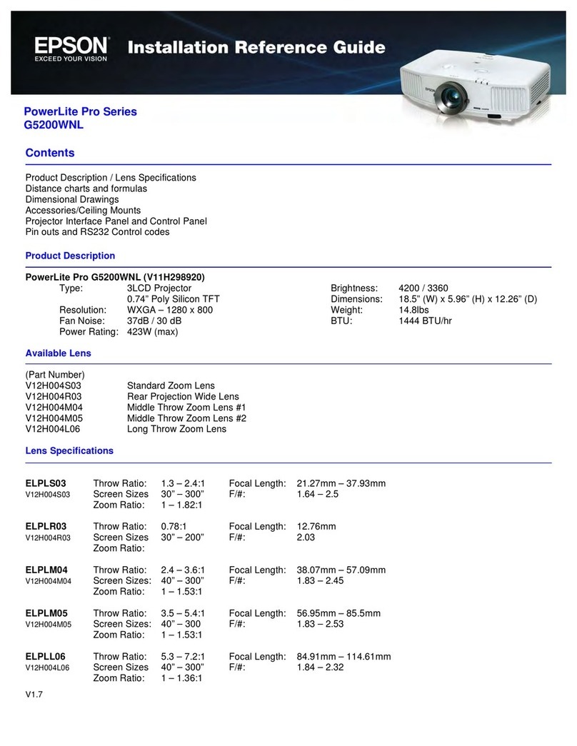 Epson PowerLite Pro G5200WNL User manual