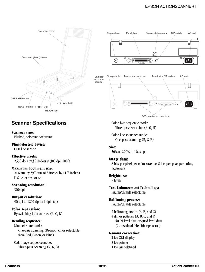 Epson ActionScanner ActionScanner II User manual