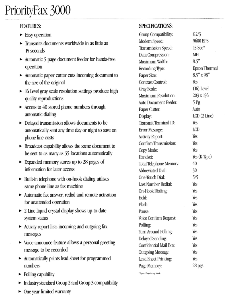 Epson PriorityFAX 3000 User manual