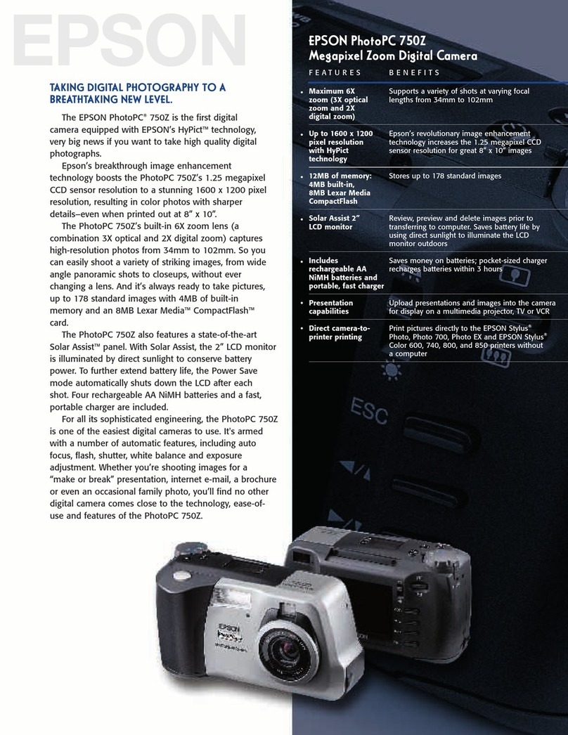 Epson PhotoPC 750Z Brochure & specs