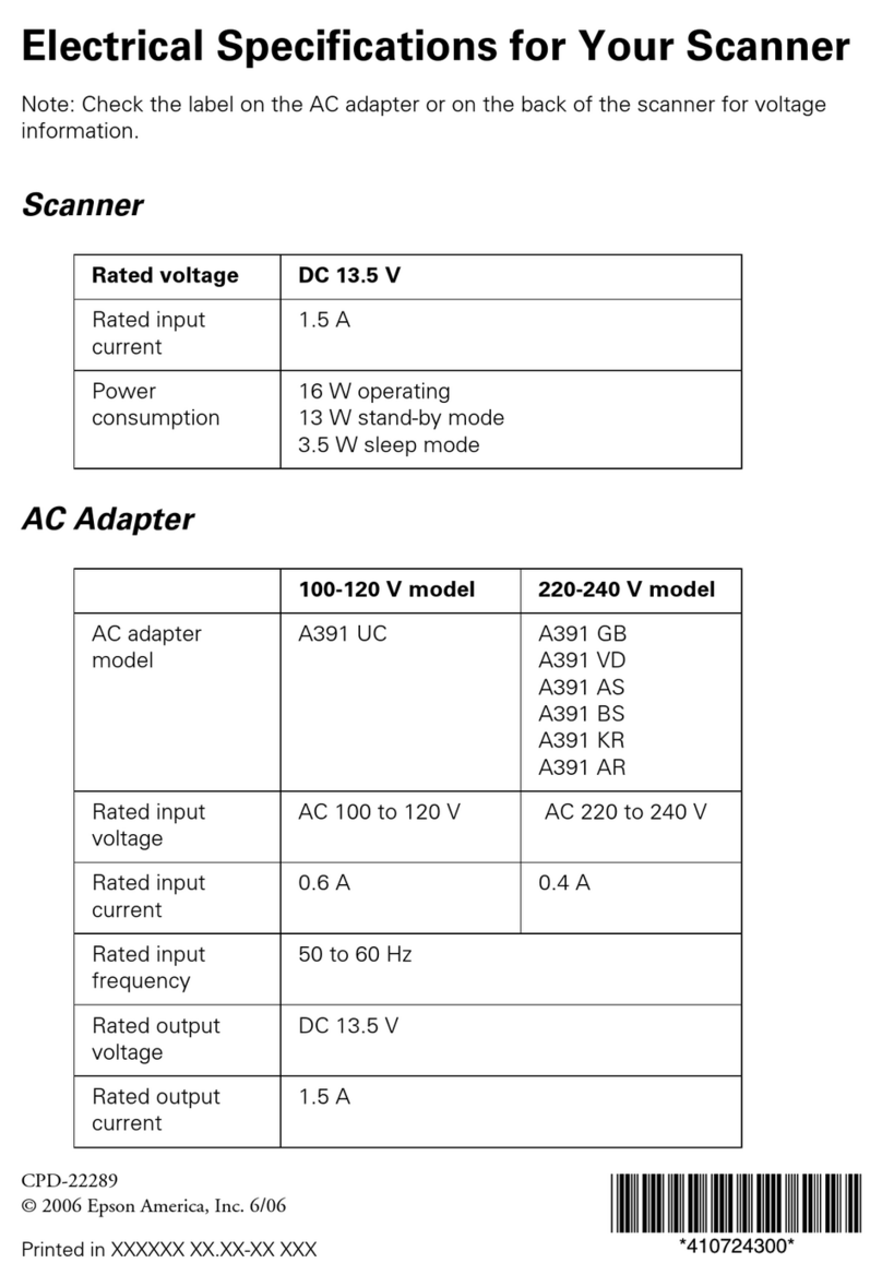 Epson Perfection V100 Series Specifications