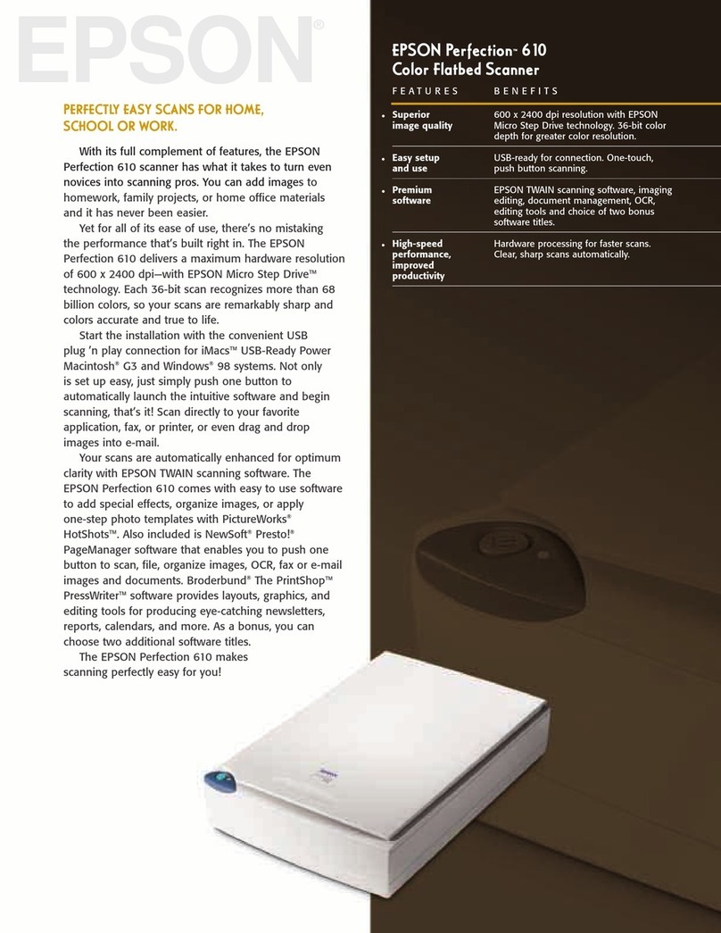 Epson Perfection 610 Scanner Specifications