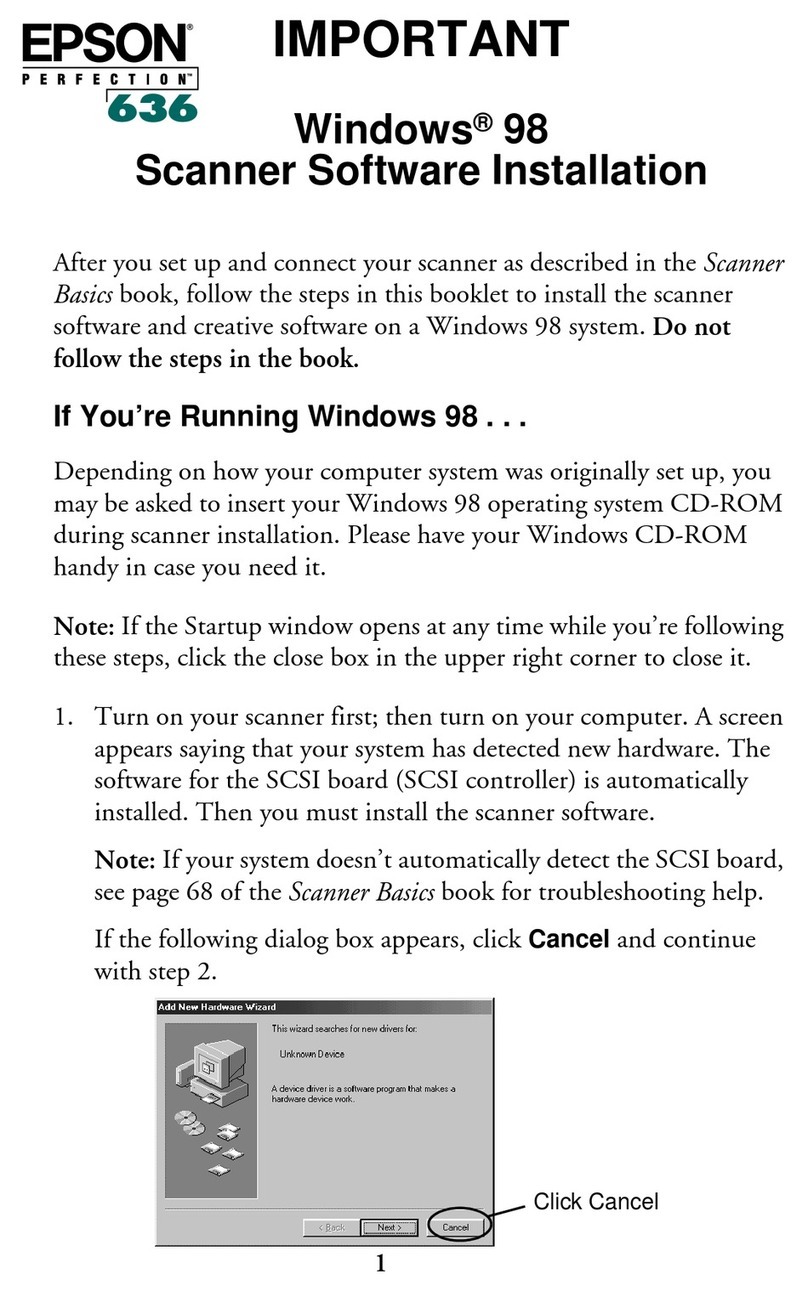 Epson Perfection 636 Quick start guide