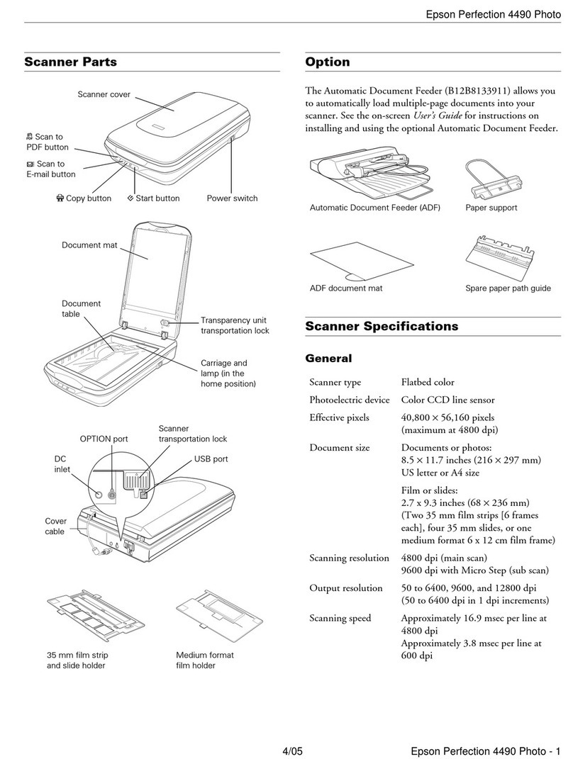 Epson 4490 - Perfection Photo Installation and operation manual