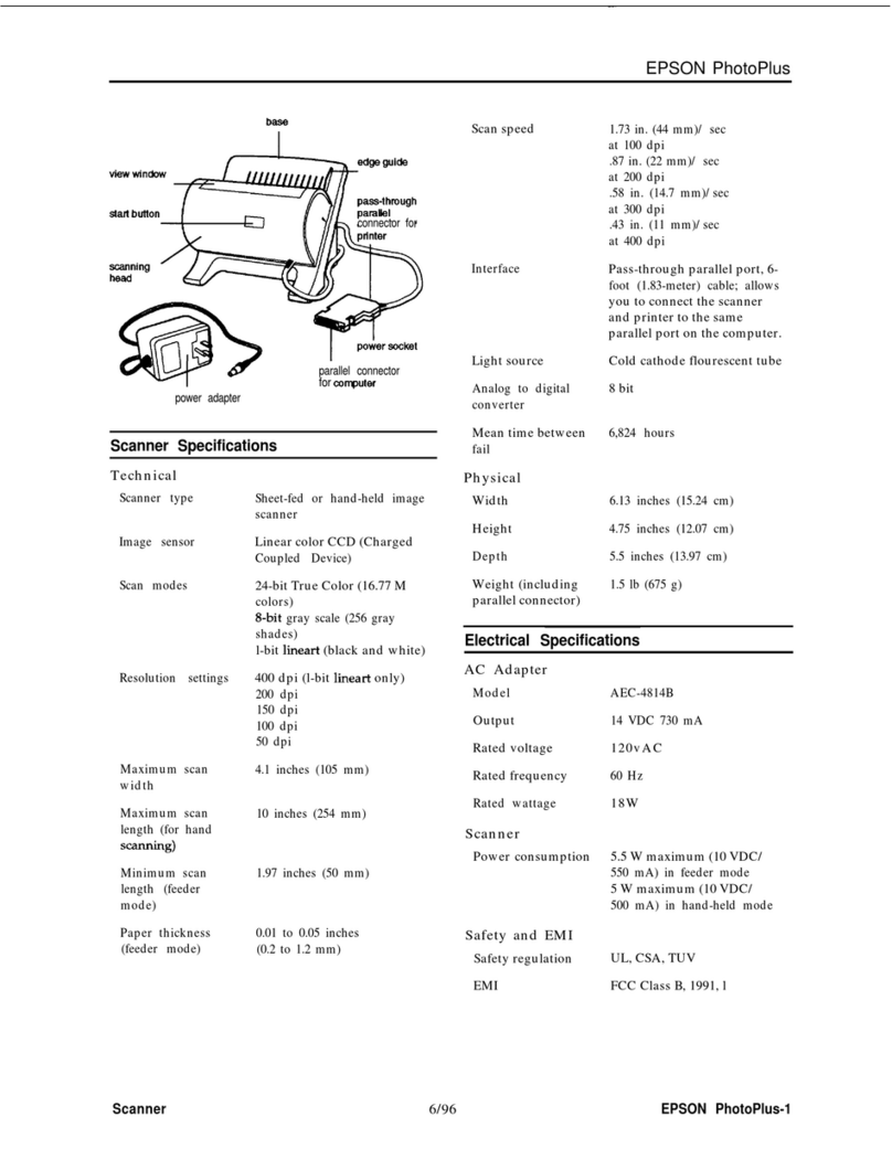 Epson Apex Plus 20 Specifications