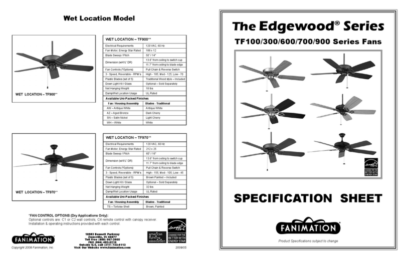 Fanimation Edgewood  TF100 Series User manual
