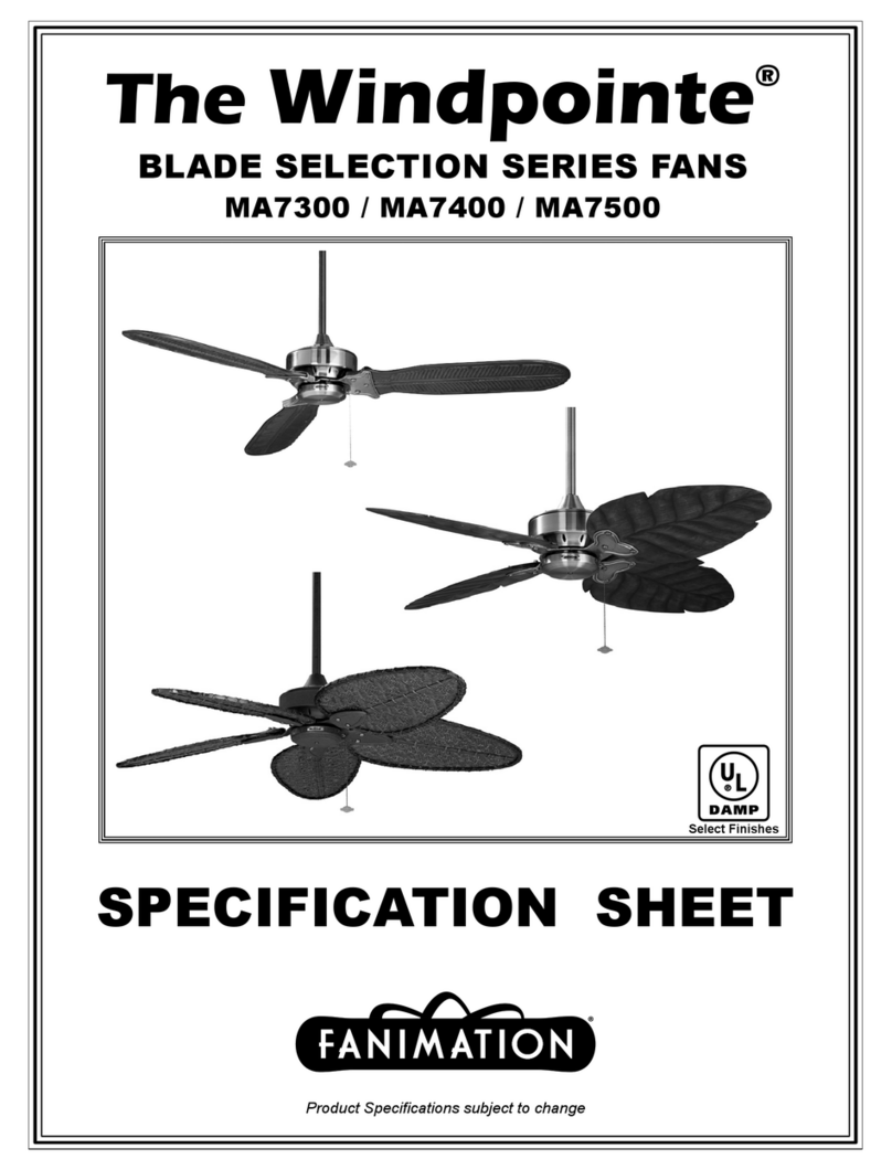 Fanimation Windpointe MA7300 Specification sheet Fanimation Windpointe MA7300 Specification sheet