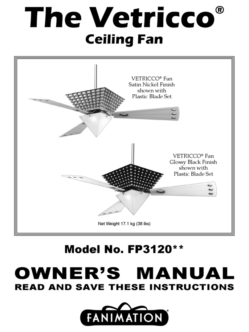 Fanimation Vetricco FP3120 Series User manual