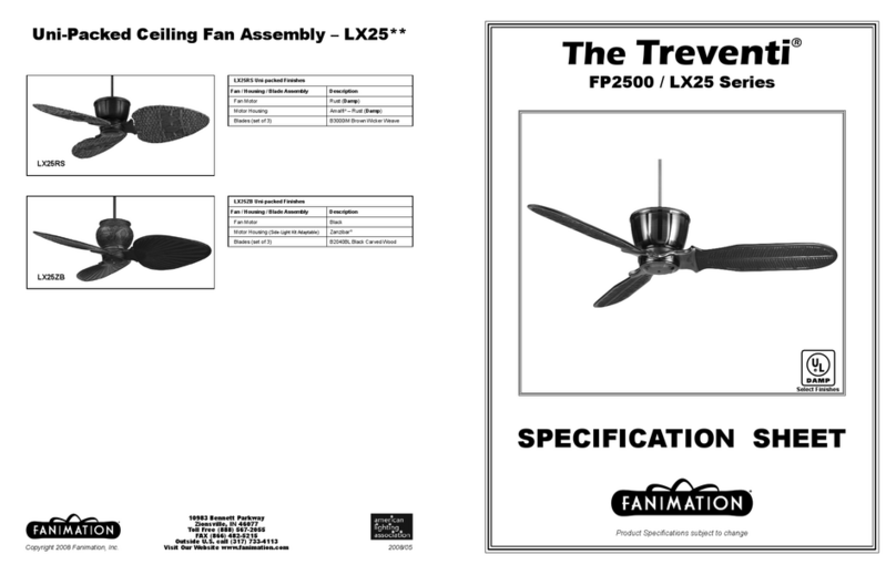 Fanimation Treventi FP2500 Series User manual