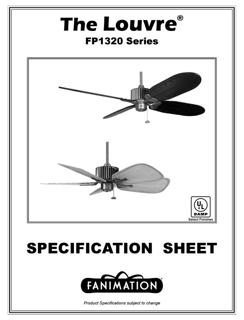 Fanimation Louvre FP1320 Series Specification sheet Fanimation Louvre FP1320 Series Specification sheet