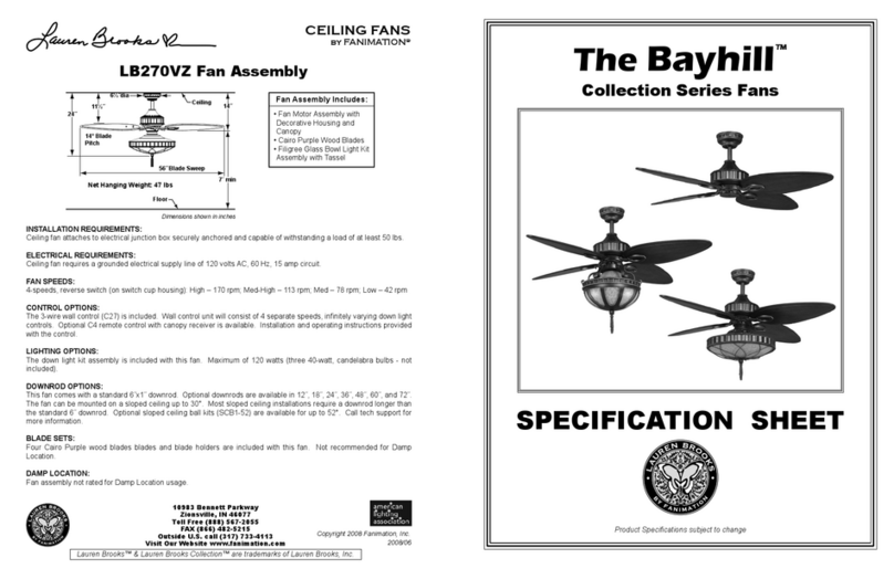 Fanimation Bayhill LB270VZ User manual