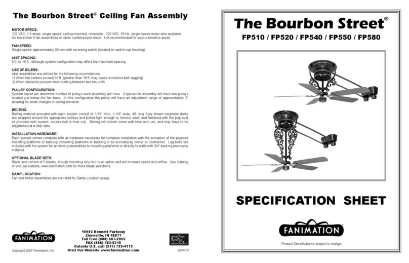 Fanimation Bourbon Street FP510 Series User manual