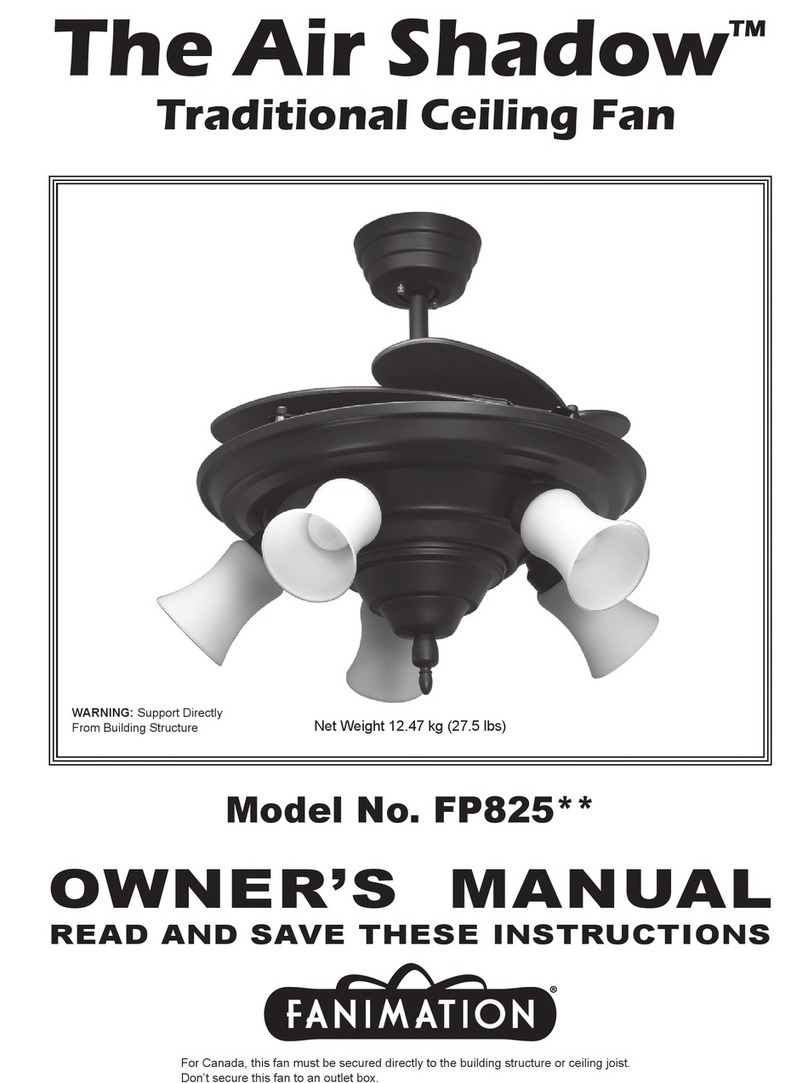 Fanimation Air Shadow FP825 Series User manual