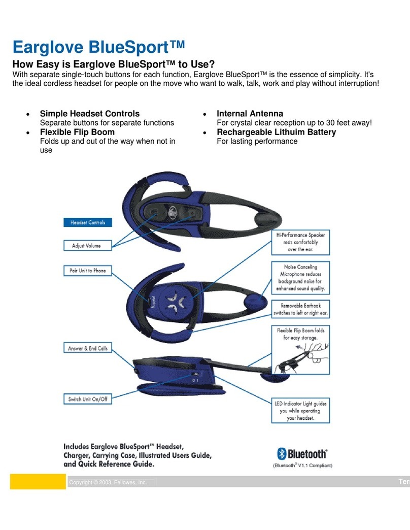 Fellowes Earglove BlueSport Features