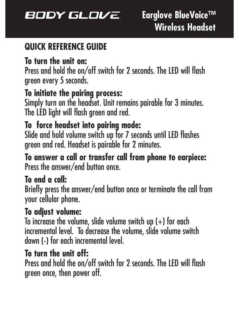 Fellowes Earglove BlueVoice Quick reference guide