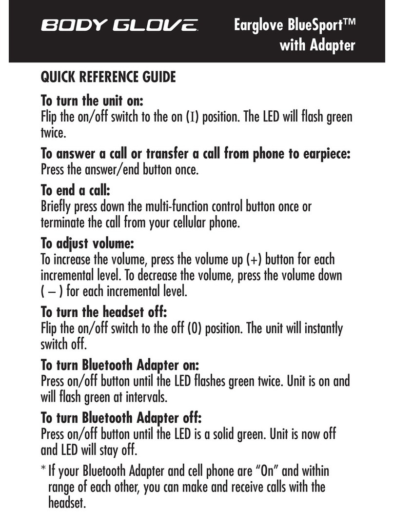 Fellowes Earglove BlueSport Quick reference guide