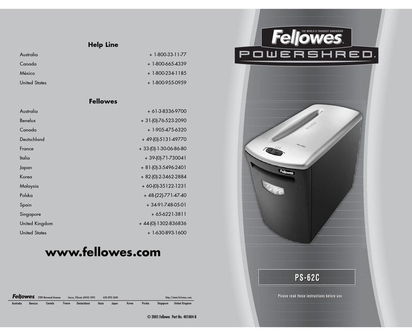 Fellowes Powershred PS-62C user guide