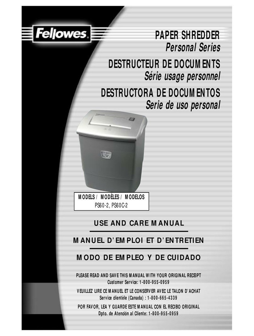 Fellowes PS60-2 use and care manual