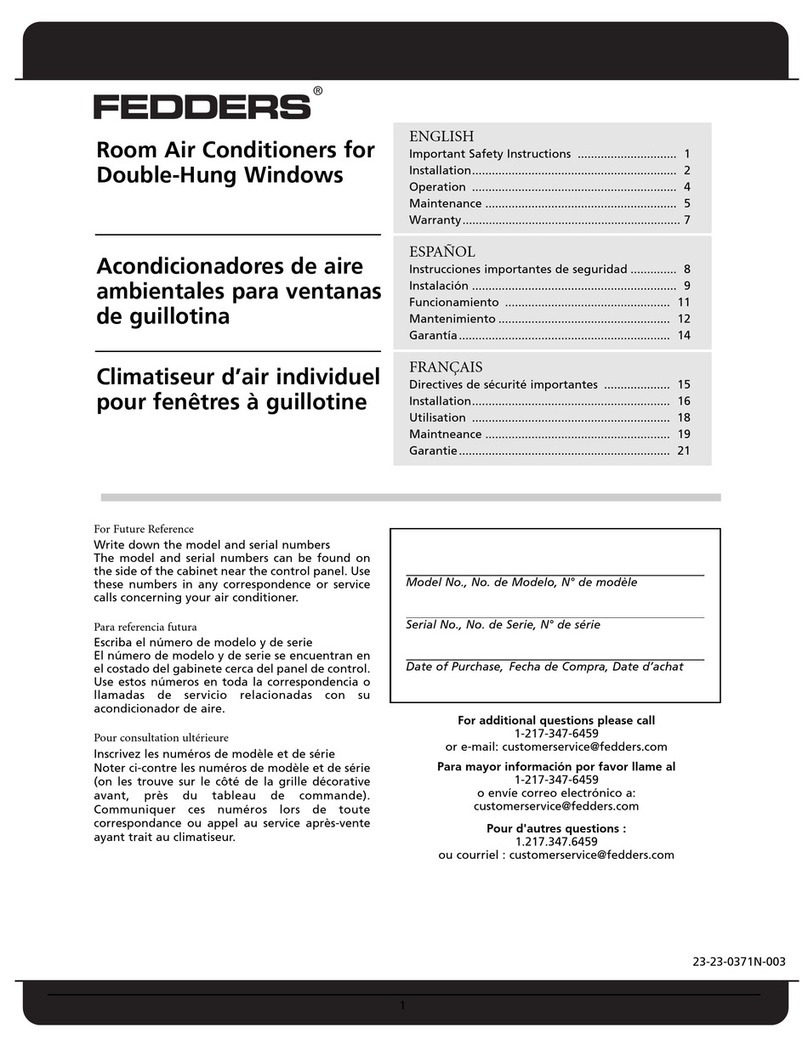 Fedders A3X05F2E User manual