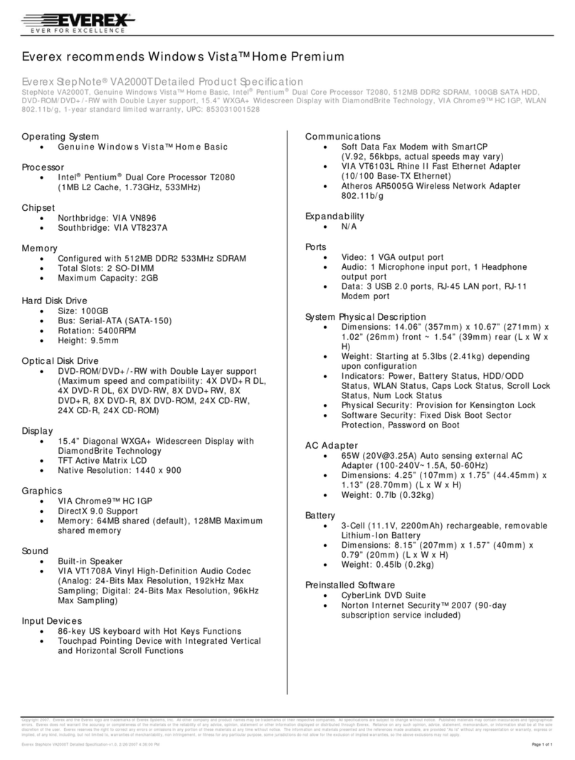 Everex StepNote VA2000T User manual Everex StepNote VA2000T User manual