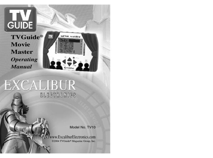 Excalibur TV10 User manual Excalibur TV10 User manual
